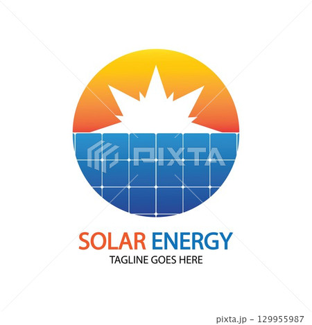 Sun solar energy logo design template. solar tech logo designsv 129955987