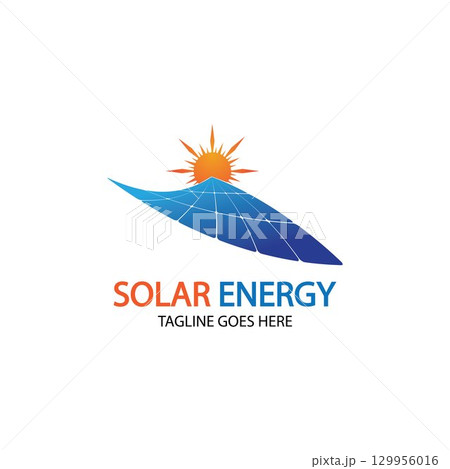 Sun solar energy logo design template. solar tech logo designsv 129956016