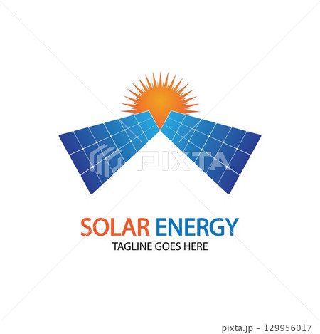 Sun solar energy logo design template. solar tech logo designsv 129956017