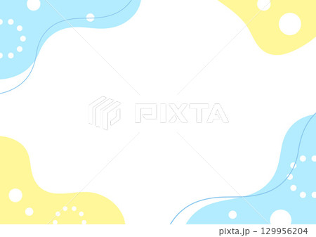 夏のおしゃれな幾何学模様フレーム 129956204