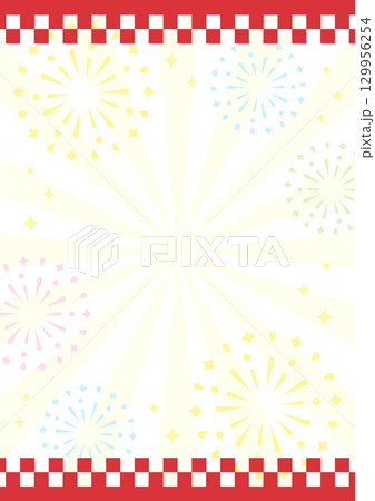 カラフルな花火の背景イラスト 129956254