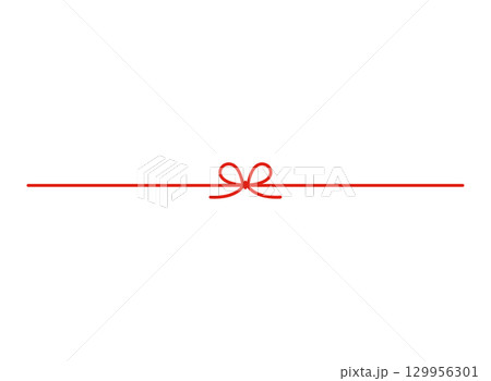 蝶結びのかわいい水引　赤 129956301