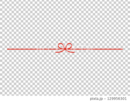 蝶結びのかわいい水引　赤 129956301