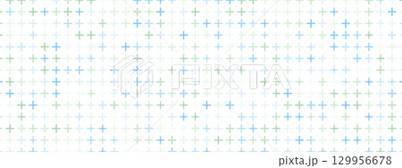 Background for a hospital consisting of a pattern of blue and green crosses or plus signs. Medical, science or pharmacy illustration on a white vector backdrop. 129956678