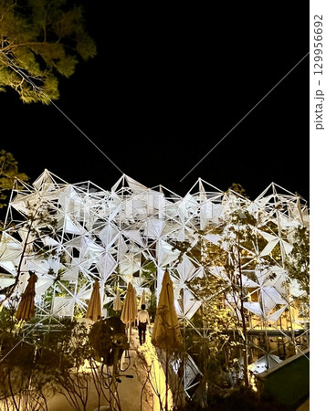 大阪・関西万博2025 ライトアップされたWomen's pavilion 大阪・関西万博2025 ライトアップされたWomen's pavilion 129956692