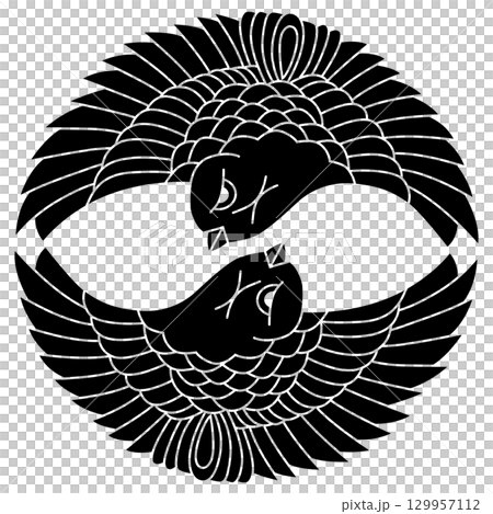 這是家族徽章。它是一對麻雀,一個在另一個之上。 這是家族徽章。它是一對麻雀,一個在另一個之上。 129957112