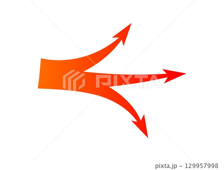 Dynamic arrow displaying aggressive movement for war tactics and strategic decision making 129957998