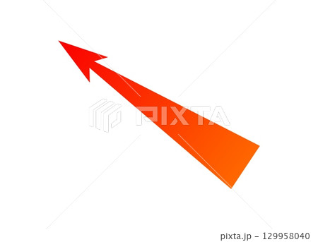 Bold red and orange arrow representing dynamic movement and strategic direction in conflict 129958040