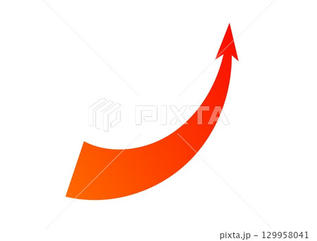 Curved red arrow symbolizing attack motion and tactical strategy Curved red arrow symbolizing attack motion and tactical strategy 129958041