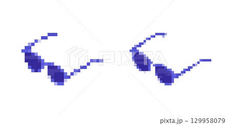 Retro mosaic sunglasses pixel art design Retro mosaic sunglasses pixel art design 129958079