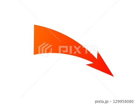 Bold curved war arrow with gradients showing strategic attack movement Bold curved war arrow with gradients showing strategic attack movement 129958080