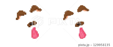 Pixel art faces: unique mosaic expressions for creative design 129958135