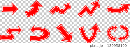 手寫箭頭圖示集_簡單 129958190