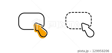 Highlight icons with pointer and annotation elements in minimal ui style 129958206