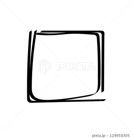 Hand drawn checkbox icon with sketch style outline and open square shape design Hand drawn checkbox icon with sketch style outline and open square shape design 129958305