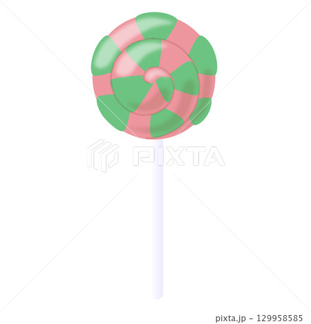 ロリポップキャンディ ピンクと緑 ロリポップキャンディ ピンクと緑 129958585
