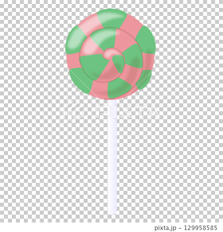 棒棒糖粉紅色和綠色 129958585