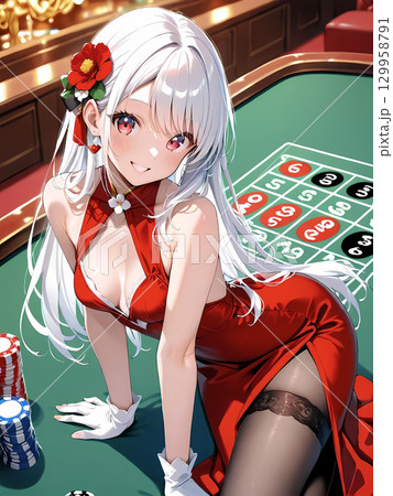 カジノの女性 129958791