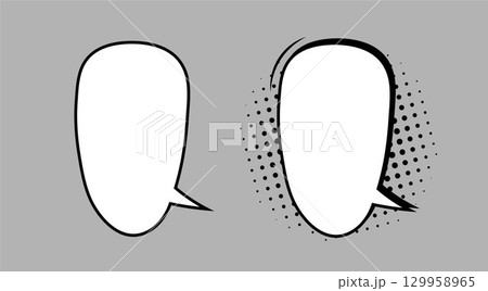 A set of elongated speech bubbles or elements of cartoon design, comics, highlighted on a gray background. A set of elongated speech bubbles or elements of cartoon design, comics, highlighted on a gray background. 129958965