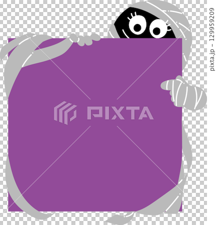 Halloween character frame_Mummy 129959209