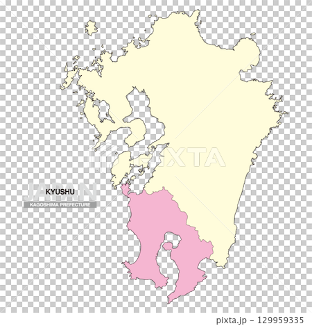 日本九州鹿兒島縣地圖無縣界 02 日本九州鹿兒島縣地圖無縣界 02 129959335