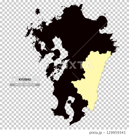 日本九州宮崎縣地圖無縣界 03 日本九州宮崎縣地圖無縣界 03 129959341