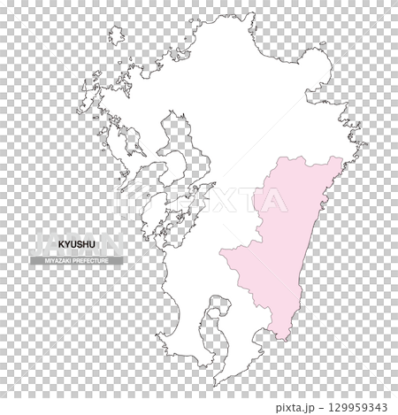 日本九州宮崎縣地圖無縣界01 129959343