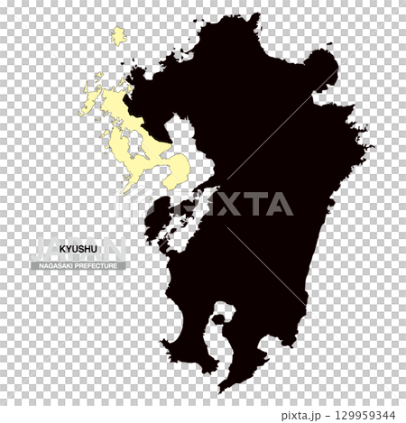 日本九州長崎縣地圖無縣界 03 日本九州長崎縣地圖無縣界 03 129959344