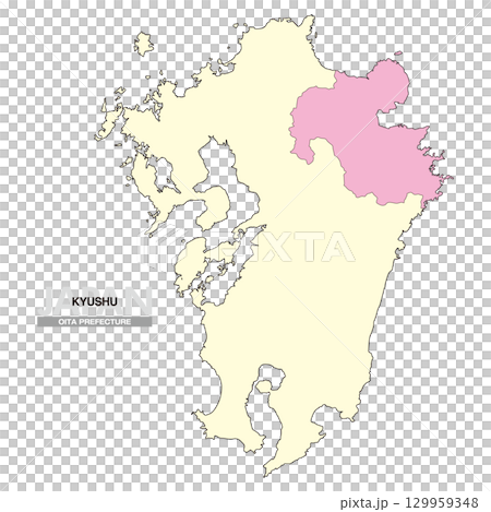 日本九州大分縣地圖無縣界02 129959348