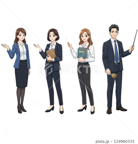 Set of Teacher man character cartoon design. 129960335