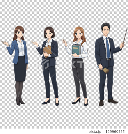 Set of Teacher man character cartoon design. 129960335
