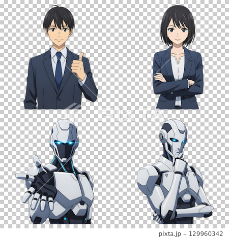 Set of Business man character design. Cartoon illustration. 129960342