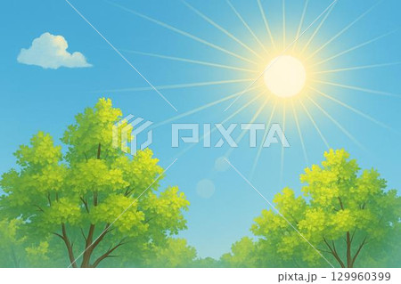 晴天 青空 新緑 イメージ 晴天 青空 新緑 イメージ 129960399