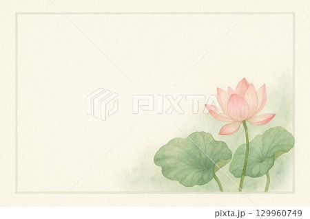 フレーム素材　蓮の花 129960749