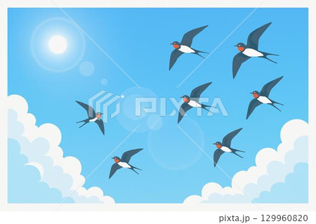 青空　ツバメ 129960820