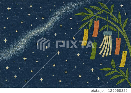 七夕イメージ 天の川 短冊 七夕イメージ 天の川 短冊 129960823