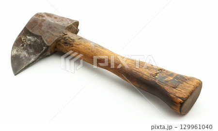 Rusty axe on white background. Rusty axe on white background. 129961040
