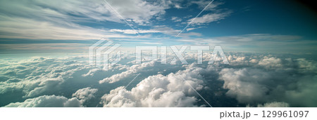 Expansive view of clouds from above Expansive view of clouds from above 129961097