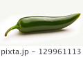 Green jalapeno pepper on white 129961113