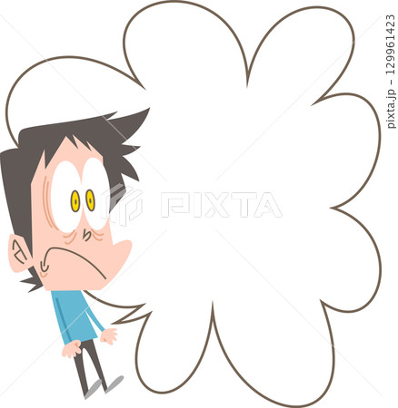 びっくりしている男性Ver1アウトラインなし吹き出し付き びっくりしている男性Ver1アウトラインなし吹き出し付き 129961423