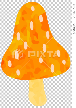 橙色蘑菇插畫與圖案向量素材 129961504