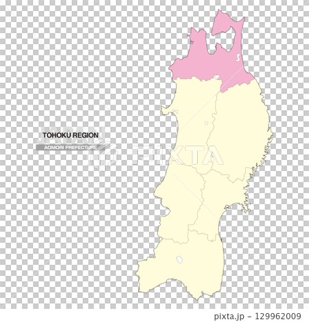 Map of Japan Tohoku Region Aomori Prefecture with prefectural borders 02 Map of Japan Tohoku Region Aomori Prefecture with prefectural borders 02 129962009