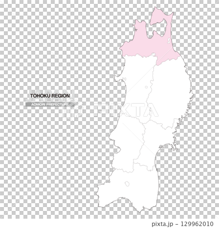 日本東北地區青森縣地圖(含縣界 01) 日本東北地區青森縣地圖(含縣界 01) 129962010