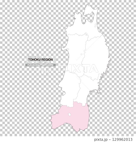 日本東北地區福島縣地圖(含縣界 01) 日本東北地區福島縣地圖(含縣界 01) 129962013