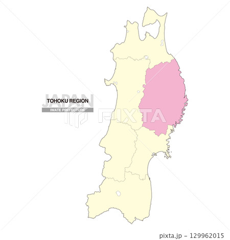 日本地図 東北地方 岩手県 県境有り 02 日本地図 東北地方 岩手県 県境有り 02 129962015
