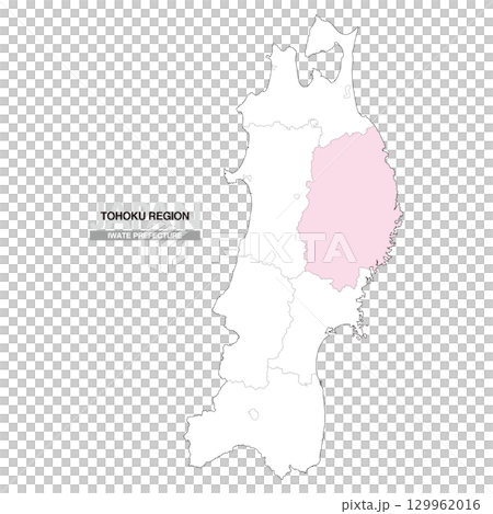 Map of Japan Tohoku Region Iwate Prefecture with prefectural borders 01 Map of Japan Tohoku Region Iwate Prefecture with prefectural borders 01 129962016