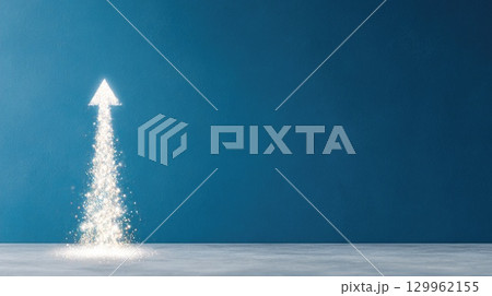 Sparkling Arrow Rising Upwards Sparkling Arrow Rising Upwards 129962155