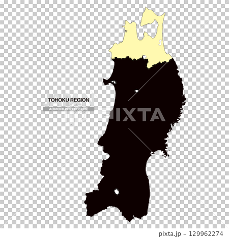 Map of Japan Tohoku Region Aomori Prefecture No Prefectural Borders 03 Map of Japan Tohoku Region Aomori Prefecture No Prefectural Borders 03 129962274