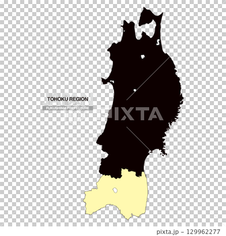 日本地図 東北地方 福島県 県境無し 03 129962277