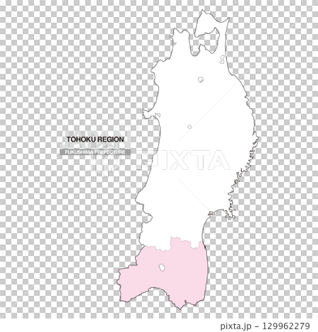日本東北地區福島縣地圖無縣界 01 129962279